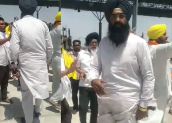 ਕਿਸਾਨਾਂ ਦੇ ਧਰਨੇ ਵਿੱਚ ਦੀ ਗੱਡੀ ਲੰਘਾਉਣ  ਨੂੰ ਲੈ ਕੇ ਕਾਂਗਰਸੀ ਸਰਪੰਚ ਨੇ ਕੱਢਿਆ ਰਿਵਾਲਵਰ