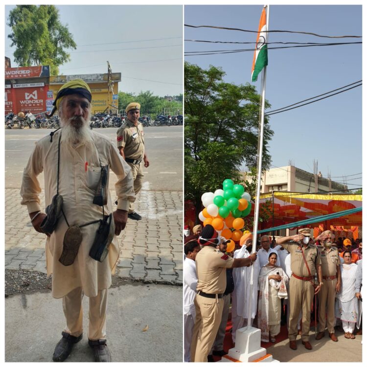 ਬਾਘਾਪੁਰਾਣਾ ਵਿੱਚ ਐਸ.ਡੀ.ਐਮ. ਦਫਤਰ ਦੇ ਬਾਹਰ ਅਮ੍ਰਿਤਧਾਰੀ ਸਿੰਘ ਵੱਲੋਂ ਆਪਣੇ ਗਲ ਵਿੱਚ ਛਿੱਤਰਾਂ ਦਾ ਹਾਰ ਪਾ ਕੇ ਮਨਾਇਆ ਗਿਆ ਆਜ਼ਾਦੀ ਦਿਹਾੜਾ