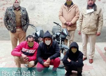ਮੋਗਾ ਪੁਲਿਸ ਵੱਲੋਂ ਚੋਰੀ ਦੇ 02 ਮੋਟਰ ਸਾਈਕਲਾਂ ਸਮੇਤ 03 ਦੋਸੀ ਕਾਬੂ