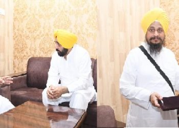 ਪੰਜਾਬ ਦੇ ਮੁੱਖ ਮੰਤਰੀ ਮਾਨ ਸ੍ਰੀ ਦਰਬਾਰ ਸਾਹਿਬ ਹੋਏ ਨਤਮਸਤਕ ਤੇ ਜਥੇਦਾਰ ਹਰਪ੍ਰੀਤ ਸਿੰਘ ਕੀਤੀ ਮੁਲਾਕਾਤ