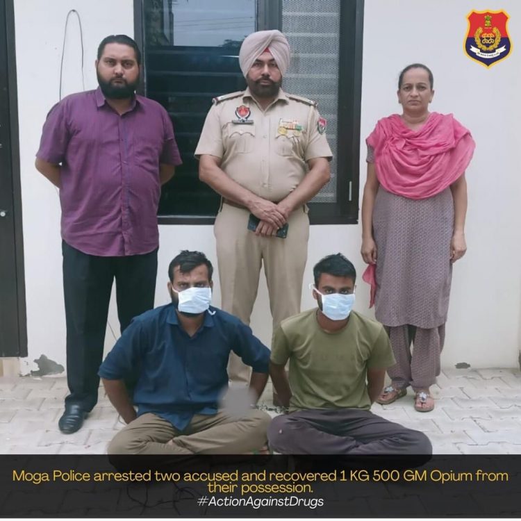ਸੀ. ਆਈ. ਏ. ਸਟਾਫ ਬਾਘਾਪੁਰਾਣਾ ਵੱਲੋ 1 ਕਿੱਲੋ 500 ਗ੍ਰਾਮ ਅਫੀਮ ਸਮੇਤ ਦੋ ਨਸ਼ਾ ਤਸਕਰ ਕਾਬੂ 