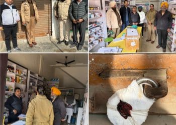 ਮੈਡੀਕਲ ਸਟੋਰ ਤੇ ਪੁਲੀਸ ਅਤੇ ਡਰੱਗ ਇੰਸਪੈਕਟਰ ਵੱਲੋਂ ਕੀਤੀ ਗਈ ਛਾਪੇਮਾਰੀ, ਪਾਬੰਦੀ ਸ਼ੁਦਾ ਦੁਵਾਈਆ ਕੀਤੀਆਂ ਬਰਾਮਦ, ਦੁਕਾਨ ਕੀਤੀ ਸੀਲ,ਦੋ ਤੇ ਕੀਤਾ ਪਰਚਾ ਦਰਜ 