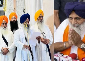 ਸੁਖਬੀਰ ਸਿੰਘ ਬਾਦਲ ਨੂੰ ਪੰਜ ਪਿਆਰਿਆਂ ਨੇ ਦਿੱਤਾ ਤਨਖਾਹੀਆ ਕਰਾਰ 